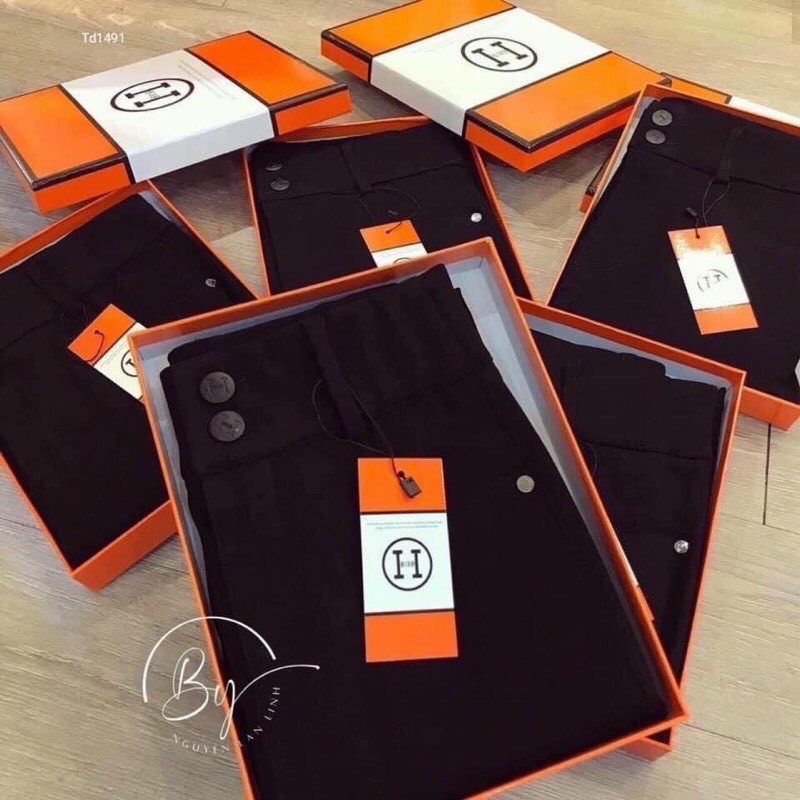 QUẦN LEGGING CẠP CAO 2 KHUY, QUẦN LEGGING CHỮ H HỘP CAM SỊN SÒ