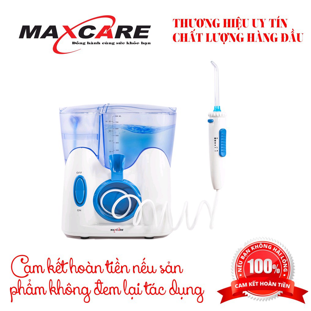 Máy Tăm Nước Sóng Siêu Âm Maxcare Max456 Plus Vệ Sinh Răng Miệng, răng niềng, lưỡi, Xoang Mũi hiệu quả HalongStar Store