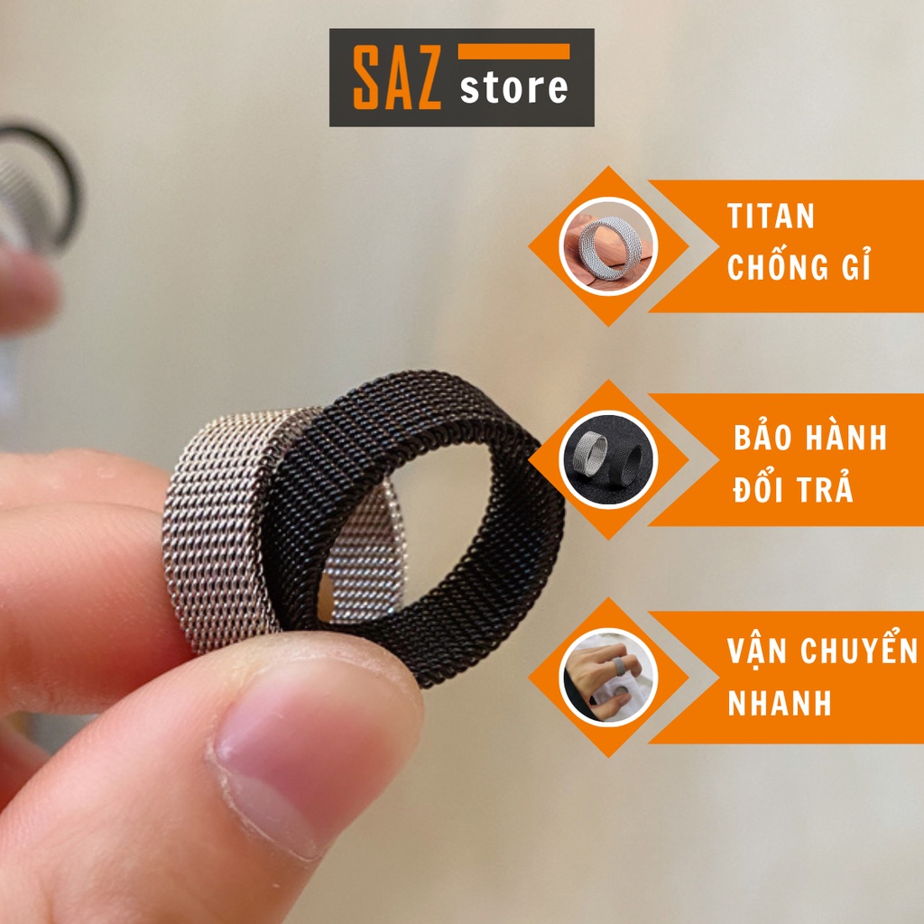 Nhẫn nam nữ mắt xích co dãn hai màu ,Nhẫn Phong Cách Hàn Quốc Chất Liệu Titan Không Gỉ - Nhẫn ELAS