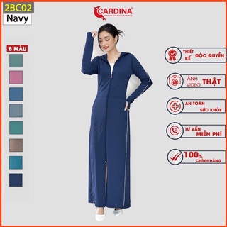 Áo chống nắng nữ CARDINA 2 lớp dáng dài liền thân chất thun lạnh Nhật cao cấp viền thể thao chống tia UV