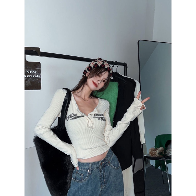 Áo Thun DàI Tay In HọA TiếT GợI CảM Cho Nữ