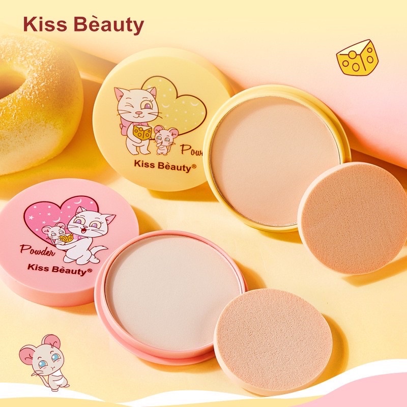 Phấn Phủ Kiềm Dầu Dạng Nén Kiss Beauty Cartoon Cheese