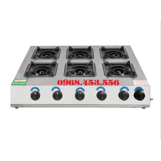Bếp gas bán công nghiệp 6 họng - 6 cửa