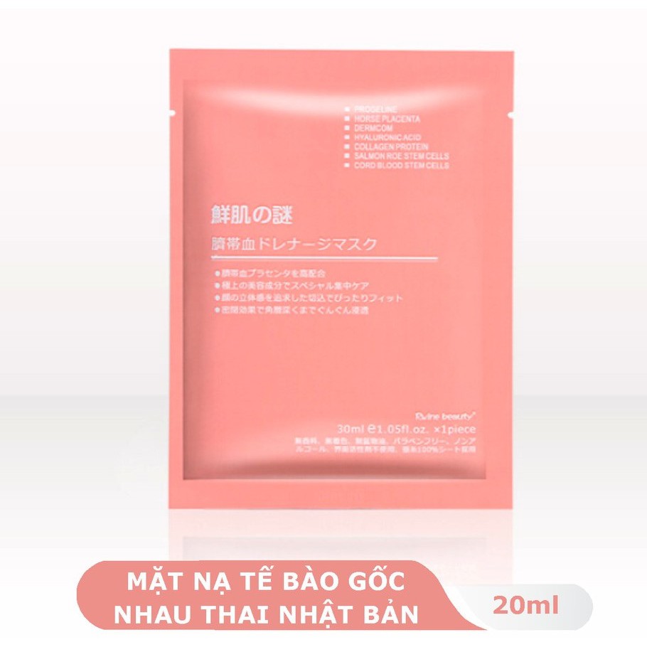 Mặt Nạ Tế Bào Gốc Nhau Thai Cừu 💖 Mask Cuống Rốn Nhật Bản Rwine Beauty [Bán Lẻ Theo Miếng]