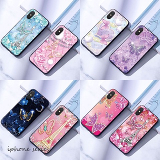 Ốp Điện Thoại Compatible for iPhone 6 6s 7 8 Plus X Xr Bướm Kim Cương