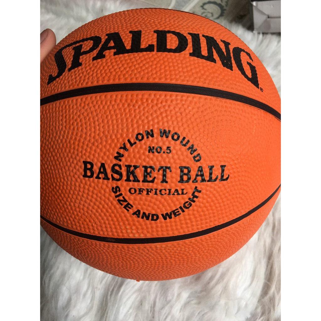 Quả Bóng Rổ Spalding Cao Su Cao Cấp (Free Ship) Size 5_6_7 Phù Hợp Sân Bóng Rổ Ngoài Trời_Tặng Kèm Kim + Lưới Đi Kèm