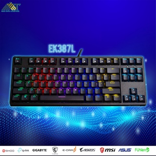 Bàn Phím Cơ EDRA EK387 Led Rainbow EDRA Switch - Dây Cap Typ C Cực Chất - Màu Đen - Phiên Bản Mới nhất 2022 - BH 2 năm