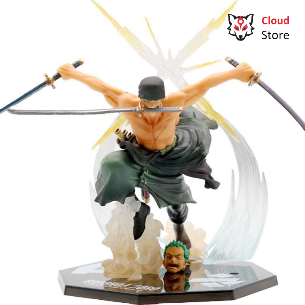 Mô hình One Piece Zoro có 2 đầu hàng cao cấp CLOUD STORE cao 18cm nặng 500 gram, figure one piece anime