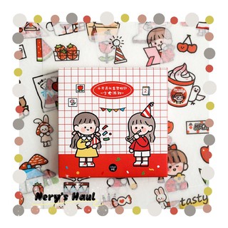Sticker cute 💕 Set 60 tấm sticker hình dán cô gái dễ thương kèm giấy note