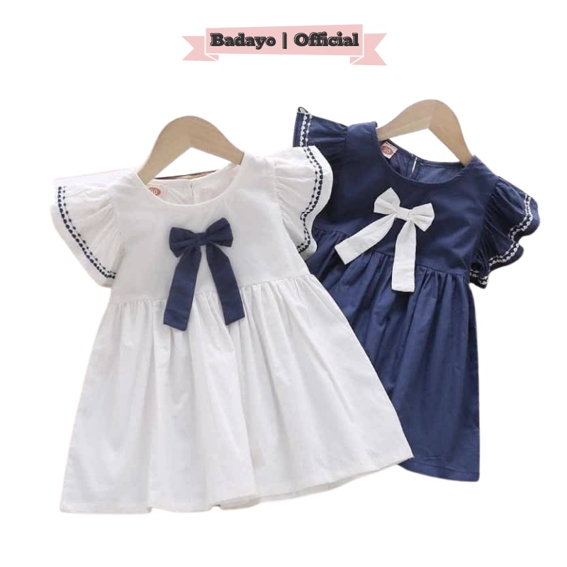Váy bé gái sơ sinh size đại chất thô đũi đính nơ tay cánh tiên tiểu thư thời trang trẻ em BADAYO SF322