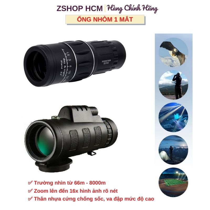 Ống Nhòm [FREESHIP] Ống Nhòm 1 Mắt Siêu Zoom Hình Ảnh Sắc Nét Khoảng Cách Tới 1800m