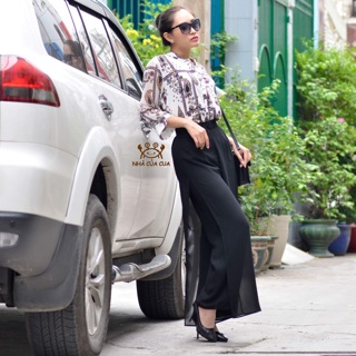 Quần voan Nhật 3 lớp xẻ tà - QUẦN ỐNG RỘNG DÀI