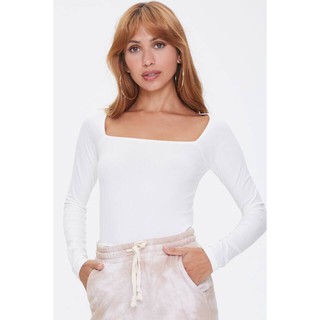 Áo thun F21 cổ vuông tay dài F21