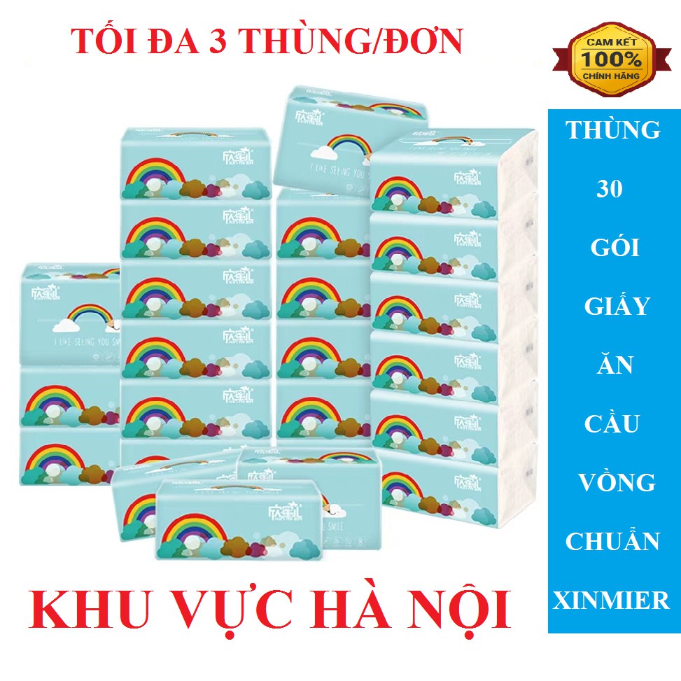 Thùng 30 Gói Giấy Ăn Cầu Vồng Xin Mier Nội Địa Trung [Mini Shop]