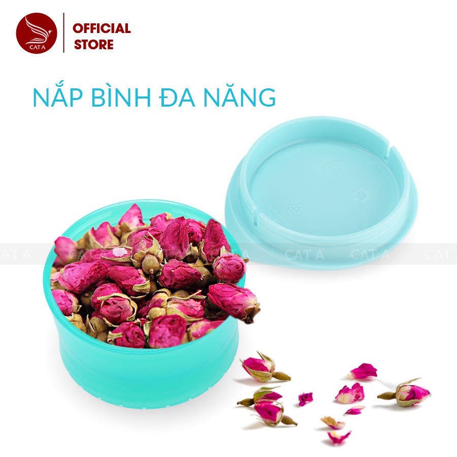 Bình đựng nước, bình nước bằng Nhựa BPA FREE MIGO Cao cấp  - An toàn, trong suốt, có rây lọc, quai [473ML - 2567]