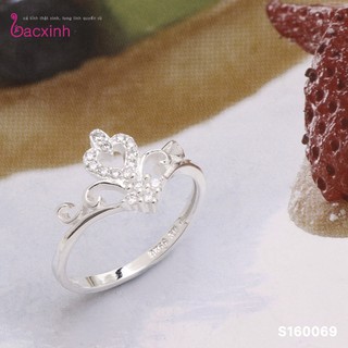 Nhẫn bạc Ý 925 Bạc Xinh Huệ Ngân - Vương miện trái tim S160069