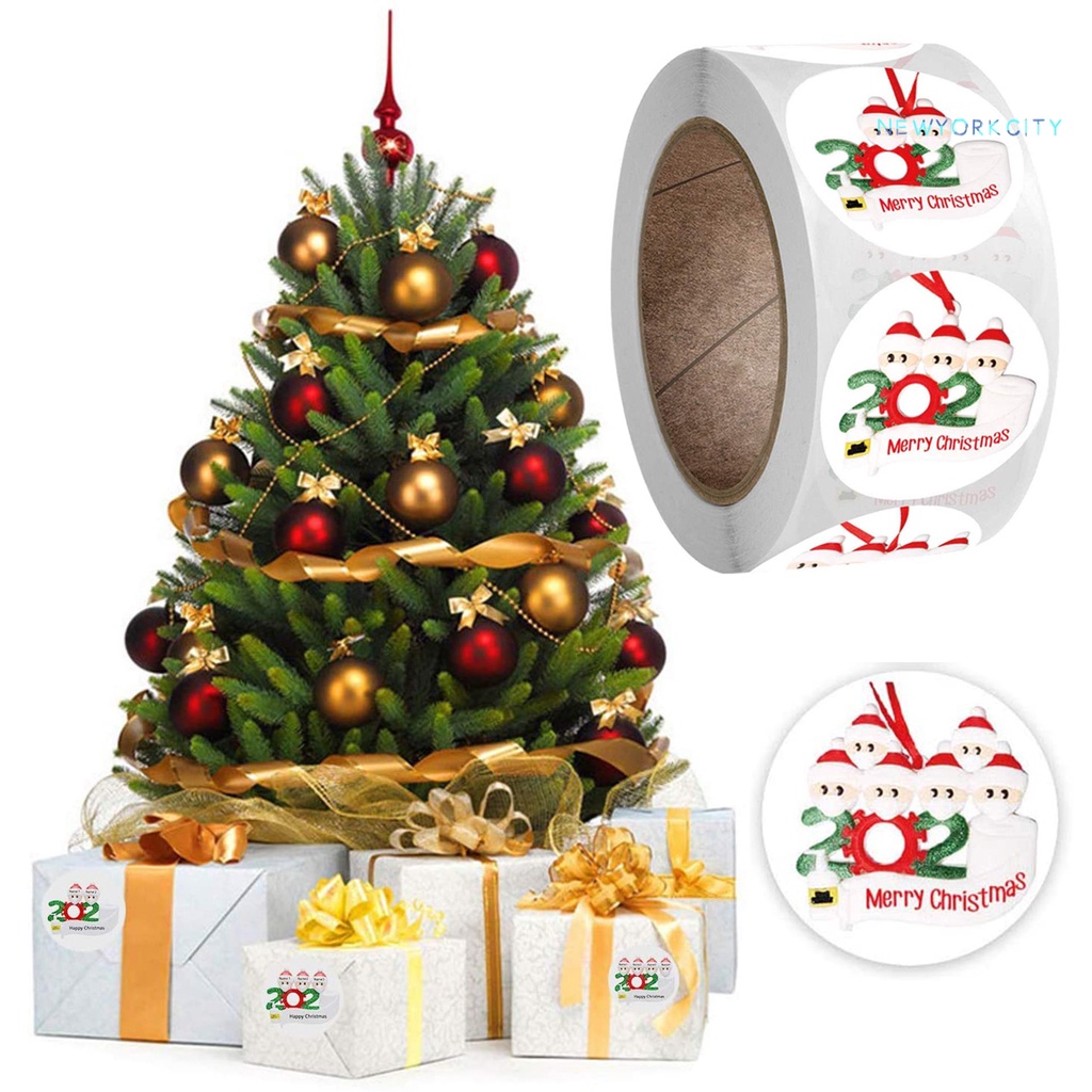 Nhãn Dán Tự Dính Họa Tiết Người Tuyết Giáng Sinh Kèm Vỏ Bọc Trang Trí Phong Bì