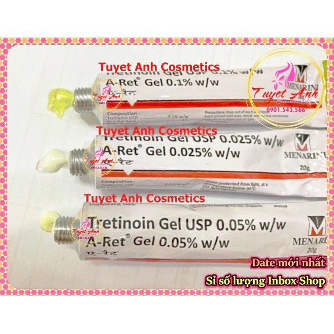 [Auth-Date mới] Tretinoin Aret Gel USP, Tretinoin 0.1% - Gel hỗ trợ giảm mụn, chống lão hóa