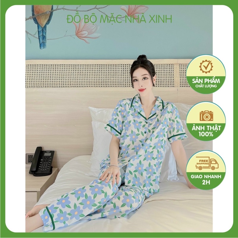 Bộ quần dài lụa Mango mẫu thiết kế mới họa tiết hoa xinh dễ mặc
