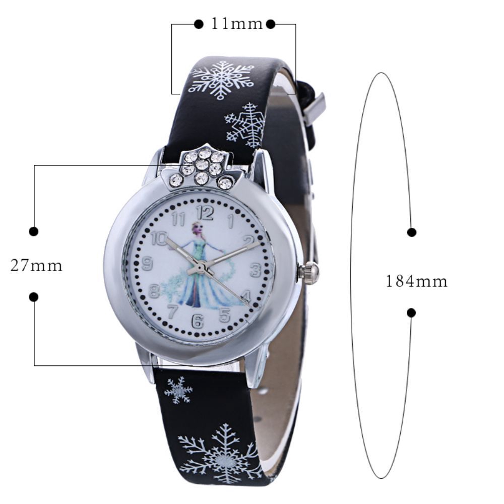 Đồng hồ thạch anh đính đá pha lê họa tiết hoạt hình Frozen cho bé gái