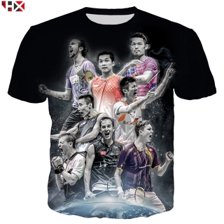 Ngôi sao cầu lông HX Lee Chong Wei Lin Dan ❥ ❈ Áo thun ngắn tay in hình Unisex