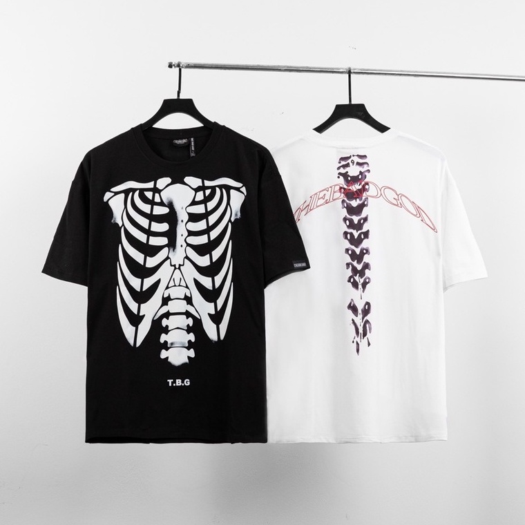 Áo thun tay lỡ The Bad God Skeletal tee