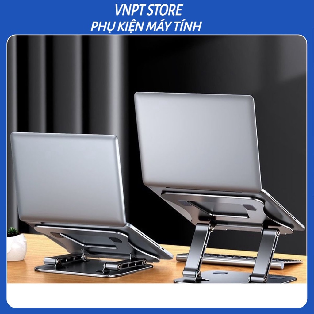 Giá đỡ macbook tản nhiệt laptop nhôm LS515 để bàn chắc chắn cho máy tính xách tay, surface, ipad đệm silicon