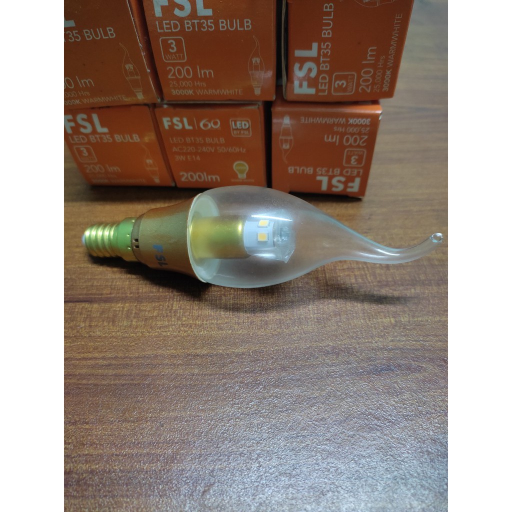 Bóng đèn led bóng đèn nến E14 BT35 3W FSL ánh sáng vàng dùng cho trang trí/hàng chính hãng
