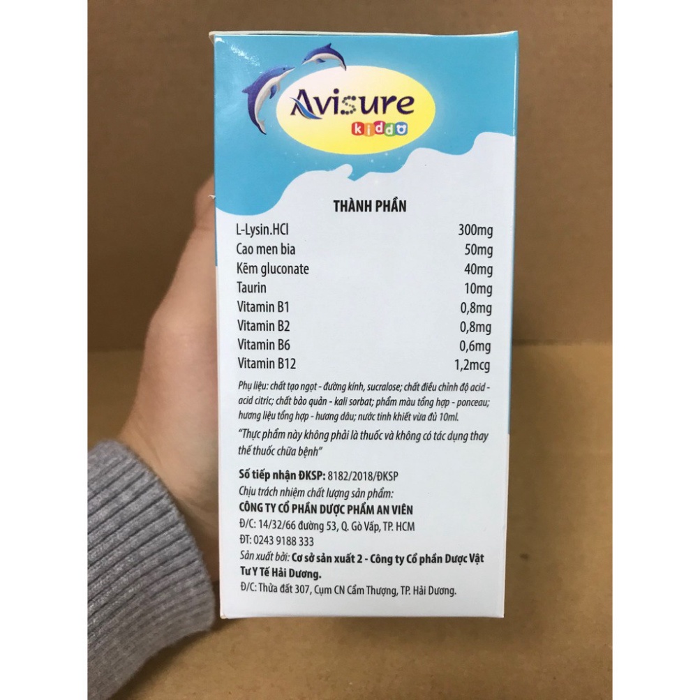 [Chính hãng] Siro ăn ngon Avisure Kiddo - Hộp 20 ống - giúp bé Thèm ăn và tặng cân  Date mới