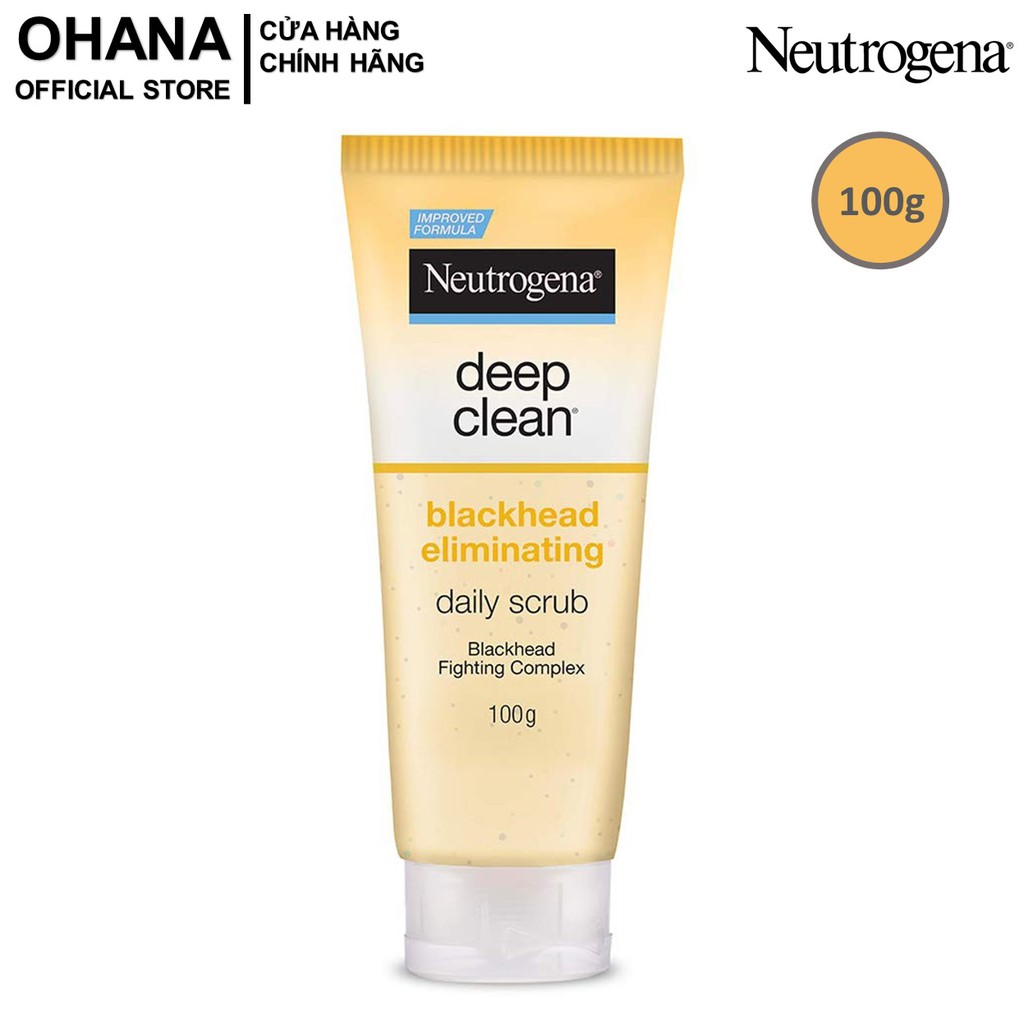 Sữa Rửa Mặt Neutrogena Làm Giảm Và Ngăn Ngừa Mụn Đầu Đen Neutrogena Deep Clean Blackhead Eliminating Daily Scrub 100g