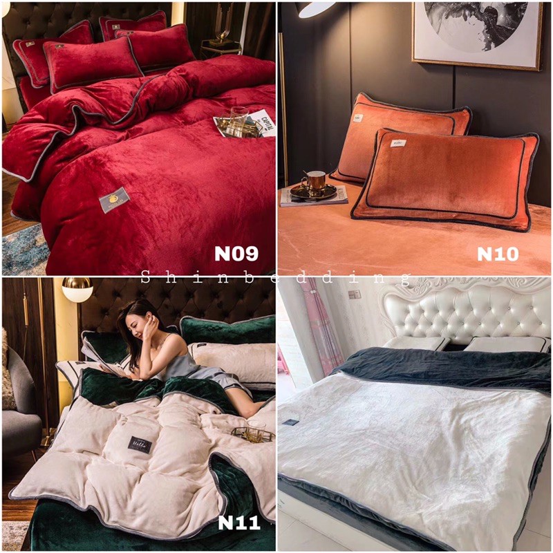 Set Chăn Ga Nỉ Mịn Trơn Cao Cấp 11 Mẫu Mềm Mịn Cực Chất Hàng Chuẩn Xuất Nhật ( Shinbedding.shop)