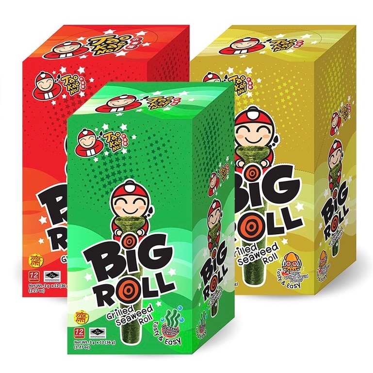 Hộp 12 Gói Rong Biển Tẩm Vị Tao Kae Noi Big Roll 3gr - Thái Lan