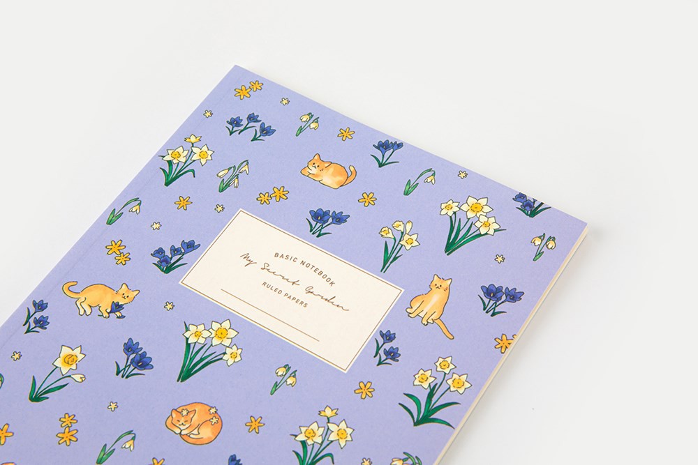 Sổ Tay ARTBOX Hàn Quốc Khu Vườn Mèo Màu Tím Pastel