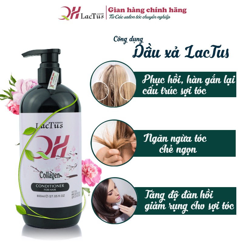 Lẻ dầu xả tóc QH lactus season giảm gãy rụng, chống xơ rối và tăng cường độ ẩm 800ml