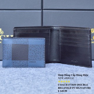 Ví nam Coach F73655 Double Billfold Square Blue