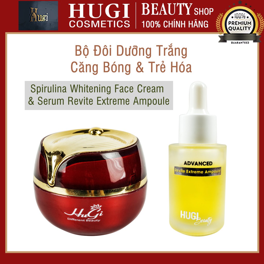 Bộ Đôi Dưỡng Trắng Chuyên Sâu - Căng Bóng & Se Khít Chân Lông Chính Hãng HuGi [2 sản phẩm]