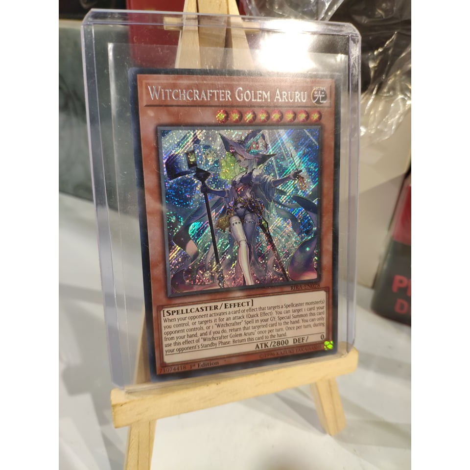Lá bài thẻ bài Yugioh Witchcrafter Golem Aruru - Secret Rare - Tặng bọc bài nhựa bảo quản