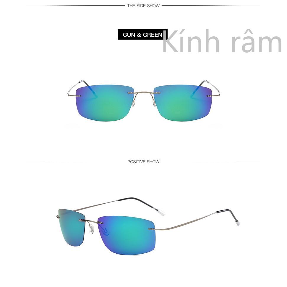 Kính mát gọng mỏng có tròn phân cực cho nam