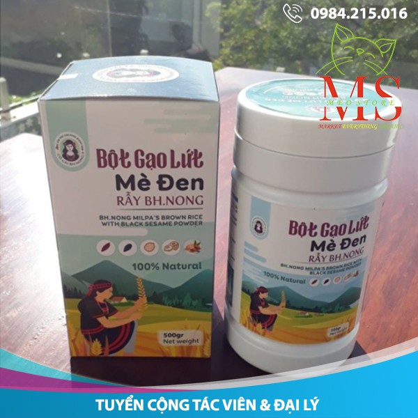 [Cao cấp] Bột gạo lứt rẫy sấy mè đen tăng cường hệ miễn dịch hộp 500g. Tuyển cộng tác viên và đại lý toàn quốc.