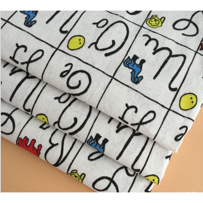 Vải bố may đồ handmade chữ cái