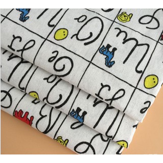 Vải bố may đồ handmade chữ cái