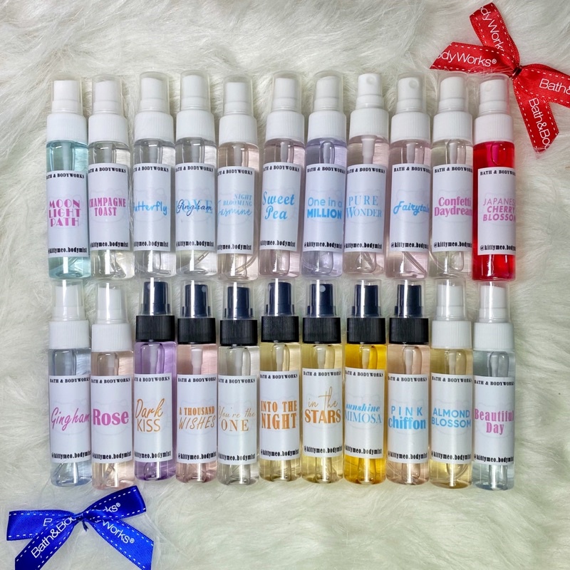 AUTH - Xịt thơm body mist chiết BBWs 30ml chính hãng - mùi gingham moonlight fairy tale cherry rose pure wonder champage