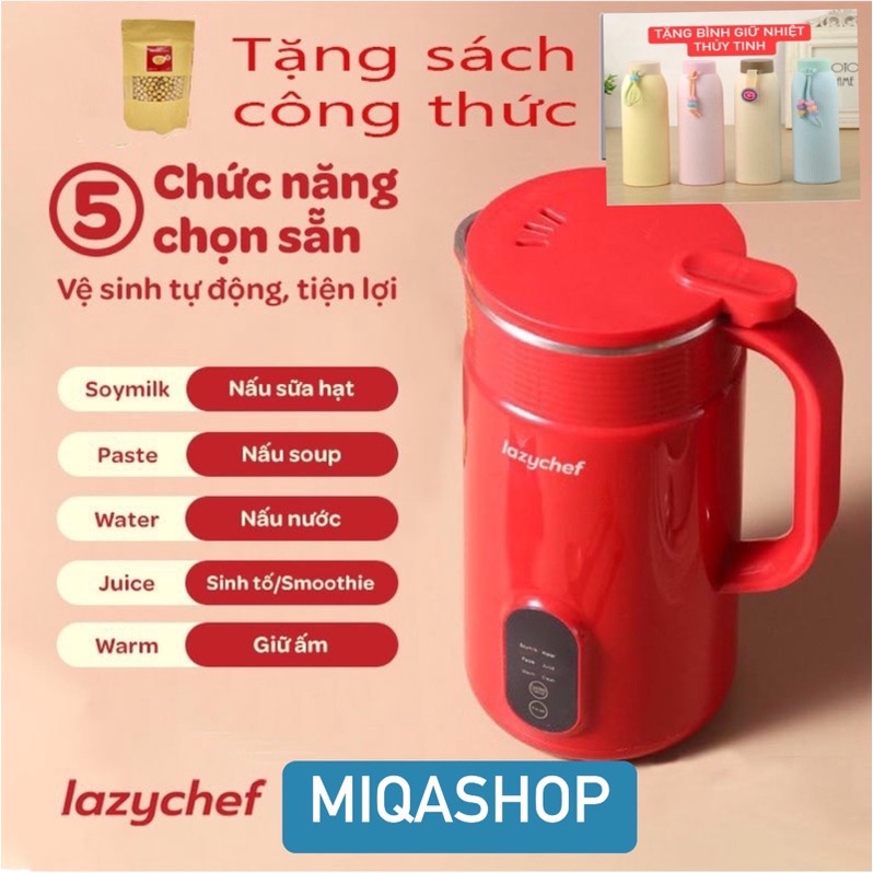 Máy xay nấu sữa hạt LazyChef bảng điều khiển tiếng việt dễ sử dụng bảo hành chính hãng 24 tháng