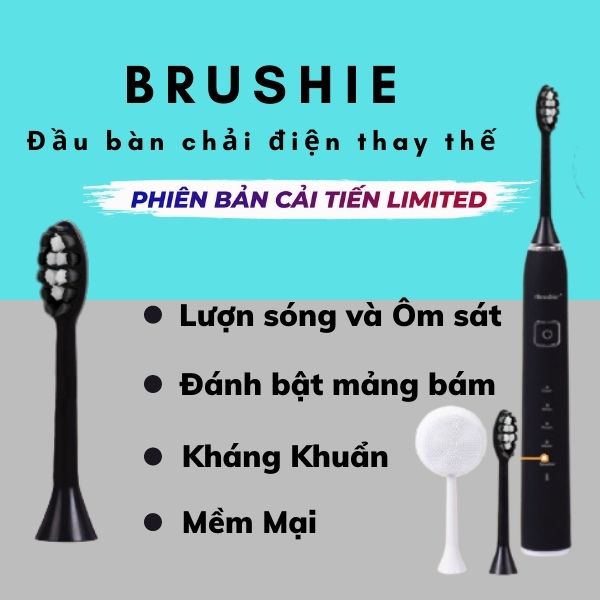 [Chính hãng] Brushie-Đầu bàn chải điện lẻ/thay thế/dự phòng Brushie, Bàn chải điện tích hợp máy rửa mặt Brushie