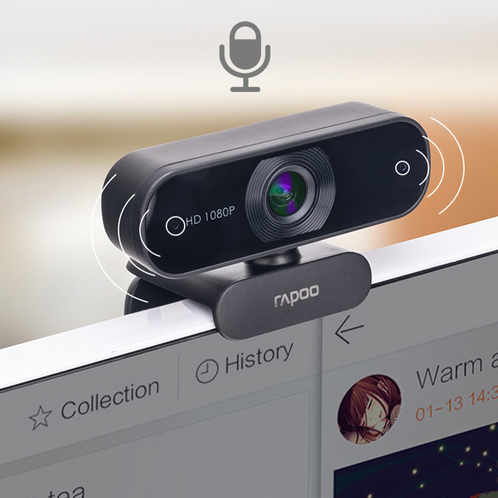 Webcam RAPOO C260 FullHD 1080P, tự động lấy nét, tích hợp micro | Hàng chính hãng | Bảo hành 24 tháng đổi mới