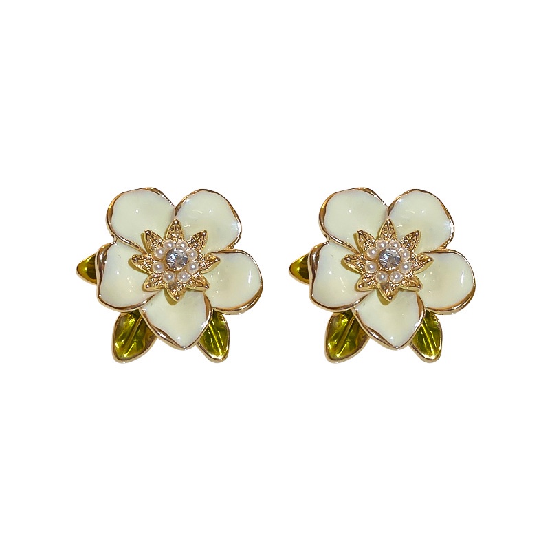 Bông Tai Mạ Bạc 2022 Hình Hoa Đính Kim Cương Giả Ngọt Ngào