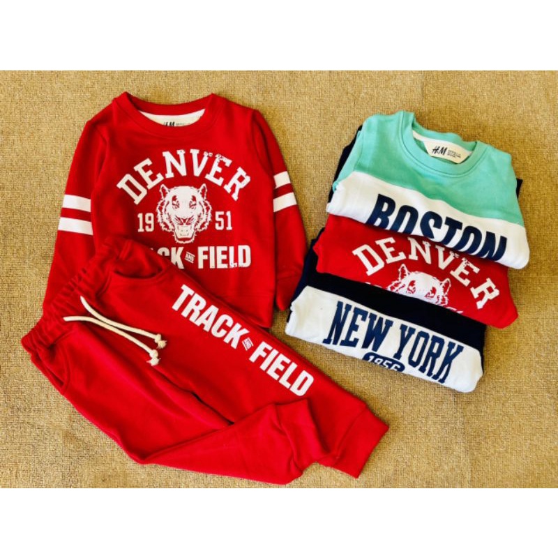 Bộ nỉ da cá HM bé trai VNXK