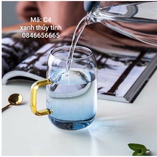 Set 2 cốc thuỷ tinh xanh 300ml