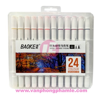 Bút lông 24 màu 2 đầu baoke mp2923-24