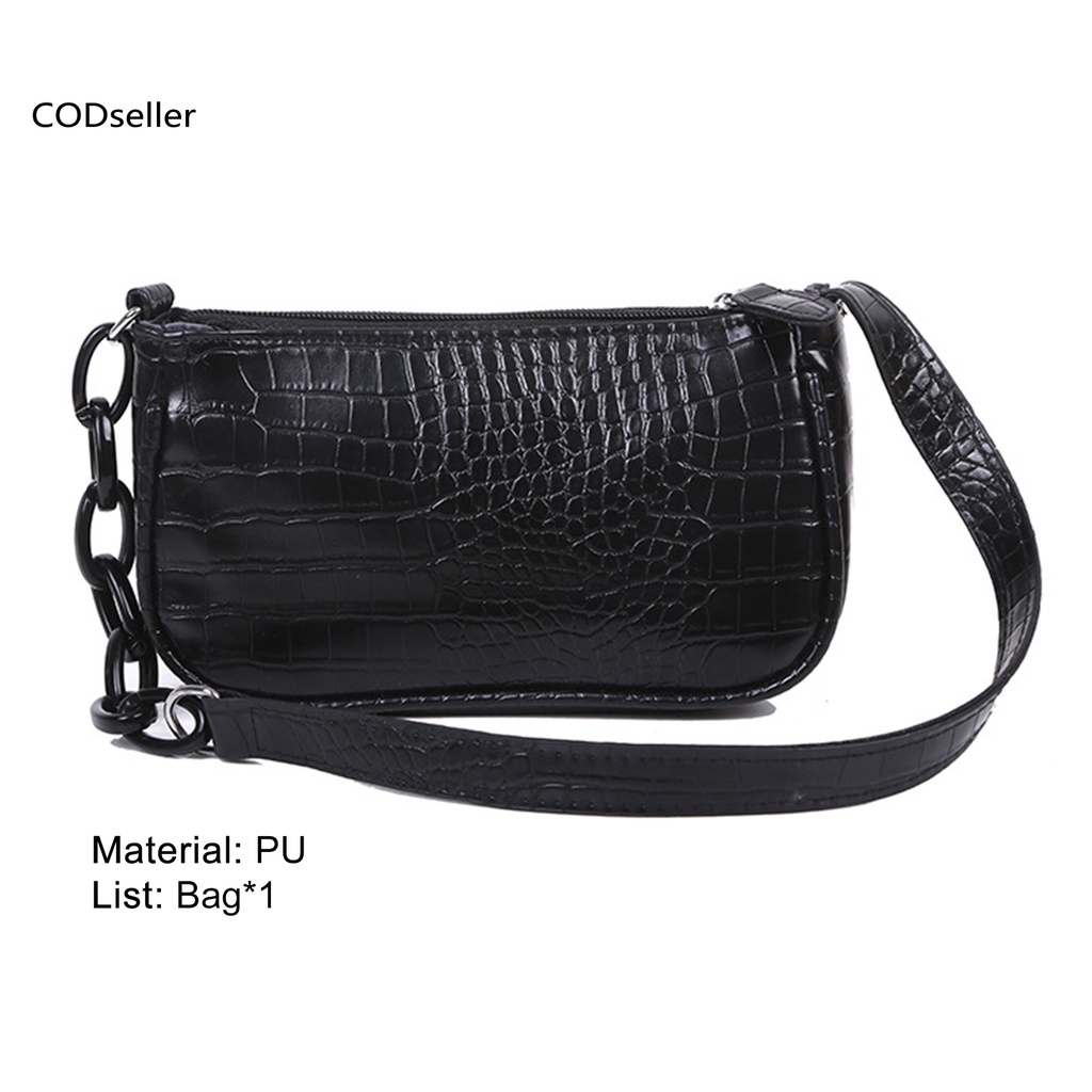 COD_ Fashion Accessories Underarm Purse Solid Color Women Underarm Purse Chain for Shopping